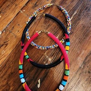 Colorful Beaded Necklace Chokers.